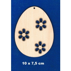 Jajko 10x7,5cm / jako zawieszka, ażur kwiatuszki / SKLEJKA #3mm / III